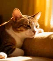 猫咪沙发上慵懒休憩3761#横屏 