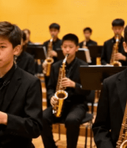 青少年乐队演奏萨克斯7991#横屏 