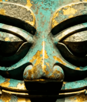 青铜面具特写素材7102#横屏 