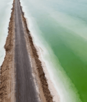 青海盐湖公路航拍素材3367#横屏 