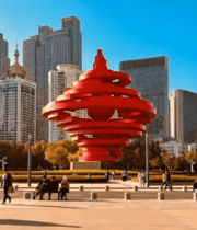 青岛五四广场城市风光15093#横屏 