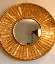 墙上圆形藤编装饰镜(1)12453#横屏 