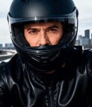 骑摩托车男人近景7066#横屏 