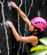 女子户外攀岩运动画面7798#横屏 