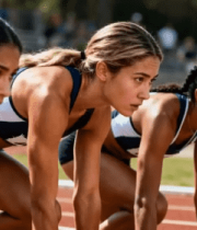 女运动员跑步起跑准备10304#横屏 