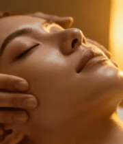 女性享受面部按摩素材10506#横屏 