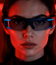 女性佩戴眼镜特写(1)11474#横屏 