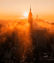 纽约曼哈顿城市日出景观13277#横屏 