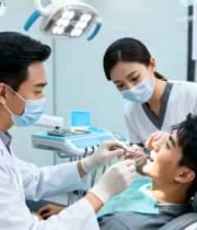 牙医为患者进行口腔检查2072#横屏 