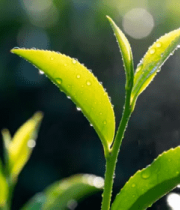 嫩绿茶叶特写(1)8256#横屏 