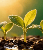 嫩绿幼苗生长特写12596#横屏 