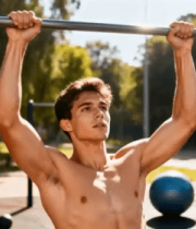 男子户外做引体向上健身5959#横屏 