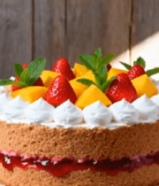 	 装饰水果的美味蛋糕2348#横屏 