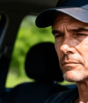 男子车内驾驶特写4661#横屏 