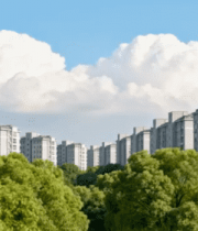 住宅区绿树环绕全景14569#横屏 