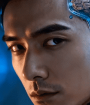 男性人物与科技大脑特效画面7355#横屏 