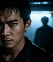 男子在昏暗环境中神情严肃8190#横屏 