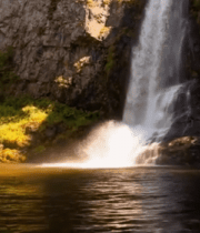 自然景观瀑布流水画面10637#横屏 