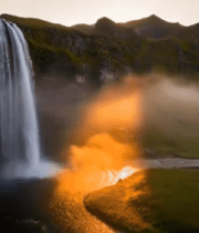 自然风光瀑布河流全景3491#横屏 