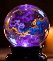 紫色水晶球与蜡烛场景10557#横屏 