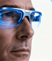 男子佩戴智能眼镜近景13782#横屏 