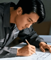 男性设计师绘图场景9895#横屏 