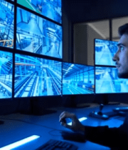 	 男子操作电脑监控工业画面627#横屏 