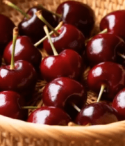 	 竹篮中新鲜樱桃特写12452#横屏 