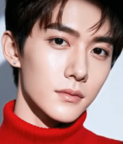 男士红色高领毛衣面部特写844#横屏 