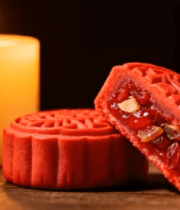 中式月饼与蜡烛特写10066#横屏 