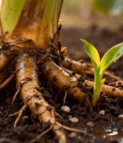 植物幼苗与根系特写11756#横屏 