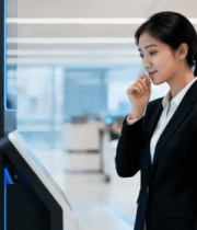 职场女性操作自助设备12401#横屏 