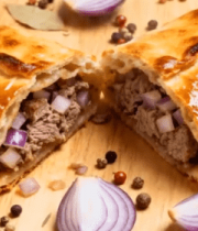 木盘上的肉馅饼特写13664#横屏 