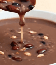 木勺舀起五谷杂粮营养粥3485#横屏 