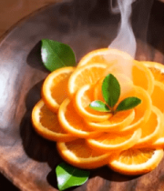 木盘上的橙子切片摆盘8818#横屏 