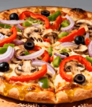 木盘上的多配料美味披萨5202#横屏 