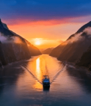 	 长江三峡日落江景4231#横屏 