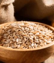 木碗装麦粒与麦穗及油瓶素材11952#横屏 