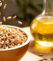 木碗中麦粒洒落的特写素材9085#横屏 