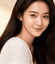 长发女子穿毛衣特写13085#横屏 