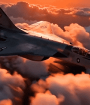 战斗机在云端飞行的画面4910#横屏 