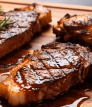 木板上的烤肉美食特写3455#横屏 