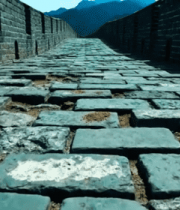 	 长城砖石路面景象3655#横屏 