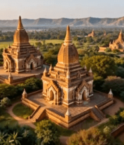 	 缅甸寺庙群鸟瞰景观11967#横屏 