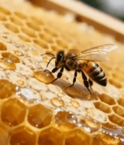 蜜蜂在蜂巢上忙碌采蜜9762#横屏 