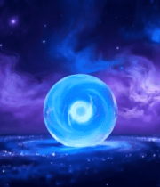 梦幻星空下的蓝色球体4422#横屏 