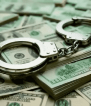 美元钞票上的手铐特写10923#横屏 