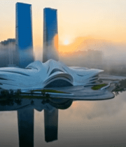 梅溪湖日出城市建筑景观2827#横屏 