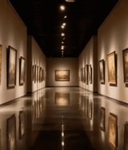 美术馆内挂画展示长廊11361#横屏 