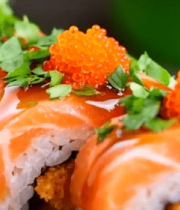 美味三文鱼寿司特写10544#横屏 